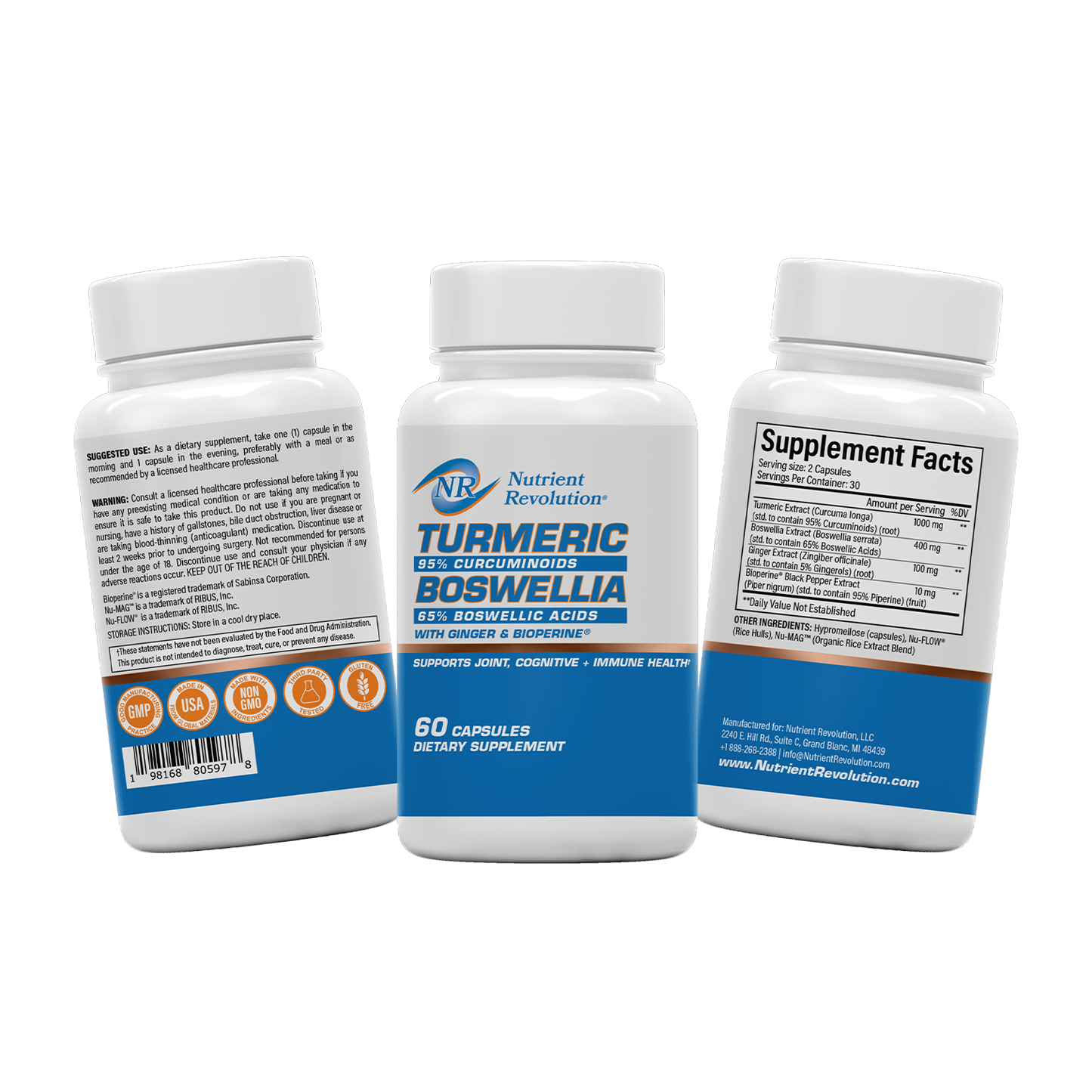 Turmeric (95% Curcuminoids) Boswellia (65% Boswellic Acids)
